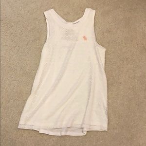 Abercrombie kids white tank top with bow tie